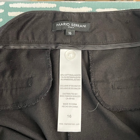 MARIO SERRANI Womens Black‎ Cropped Capri Pants Size 16 Cotton Blend - Picture 5 of 11